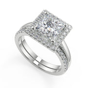 Lyric Halo Princess Cut Diamond Engagement Ring - Nivetta